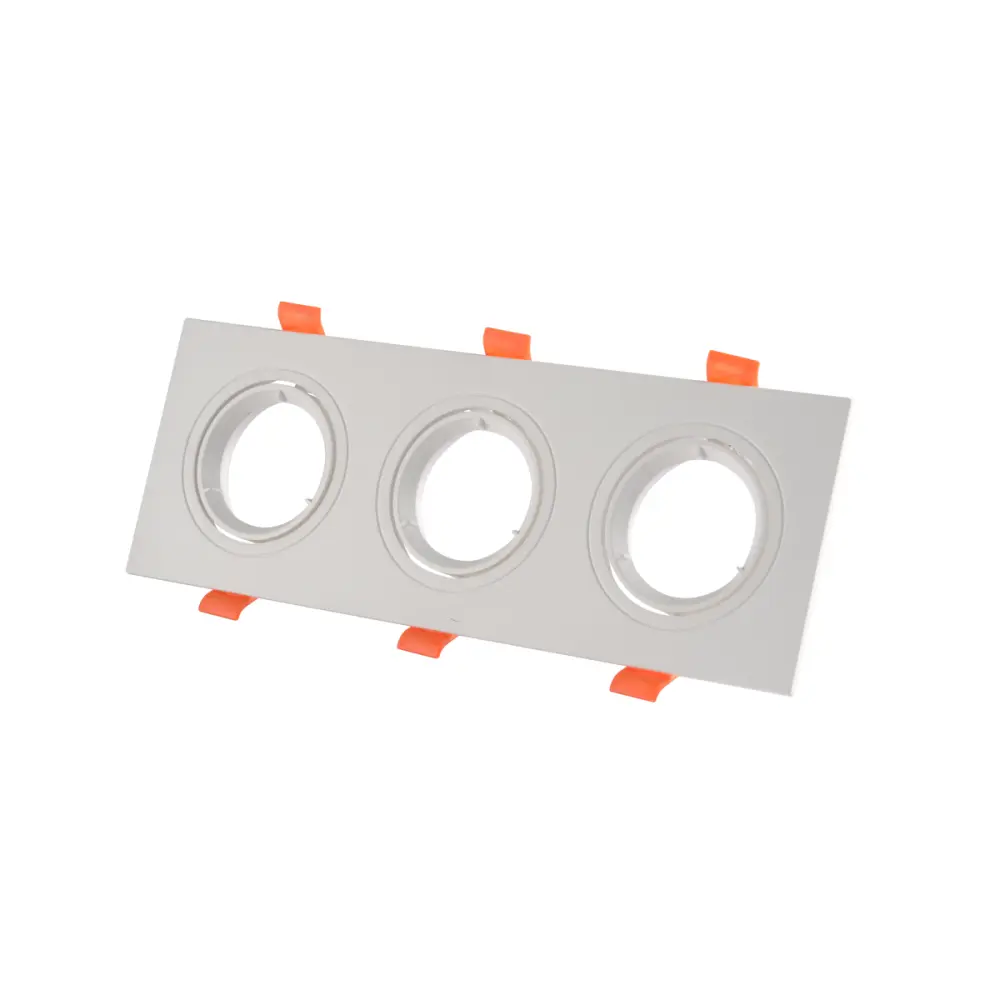 Embellecedor orientable empotrable en techo para 3 bombillas gu10/mr16 Vidrio Templado