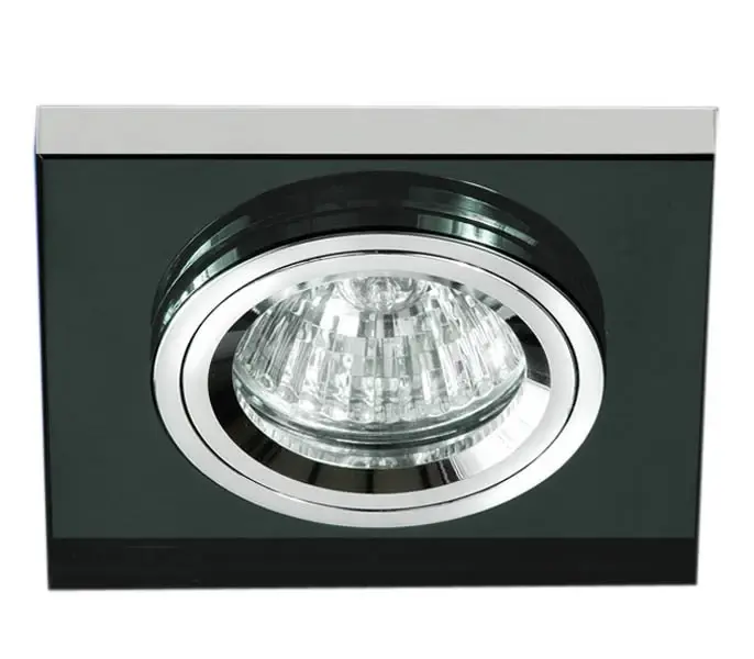 Empotrable Cristal Fume Cuadrado 1 Luz en Bronce