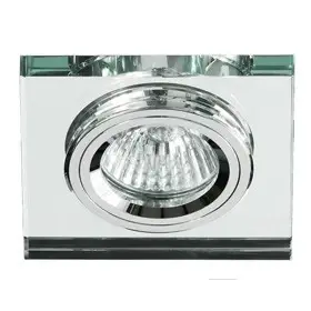 Empotrable Cristal Transparente Cuadrado 1 Luz con Cabezal Giratorio