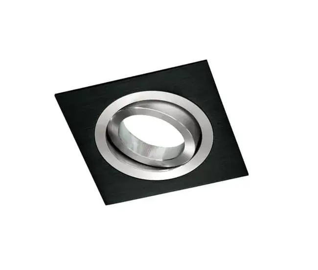 Foco empotrable ETERNO cuadrado negro. Wonderlamp Aluminio Clásico