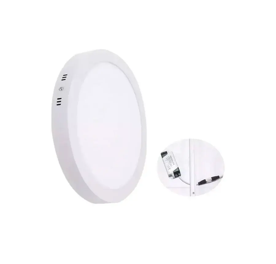 Foco Panel Plafón Led 18w Sobrepuesto Redondo Luz Cálida para Pasillo