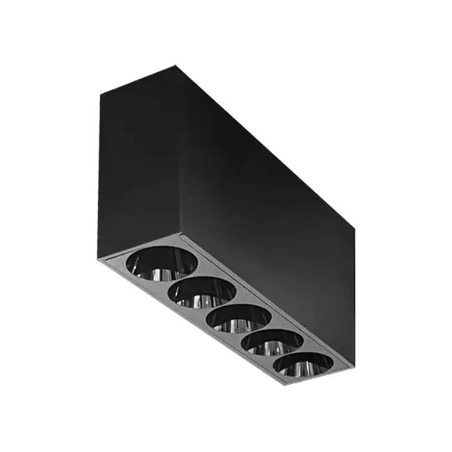 Iluminación Empotrada Foco sobrepuesto dimeable acero negro 14x7 cm 5 luces LED 2W - TOFO0055