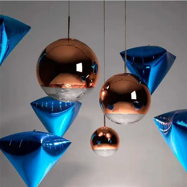 Lámpara de techo Cobrizo Ball cristal espejo Ø40 cm