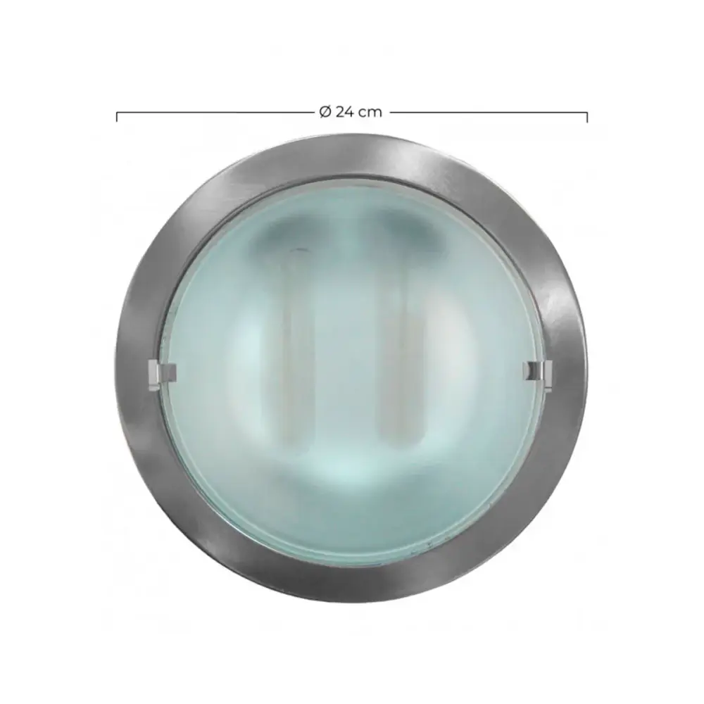 Plafón de bajo consumo 7hSevenOn 50W empotrable cromo Ø24 cm : Modelo Empotrable