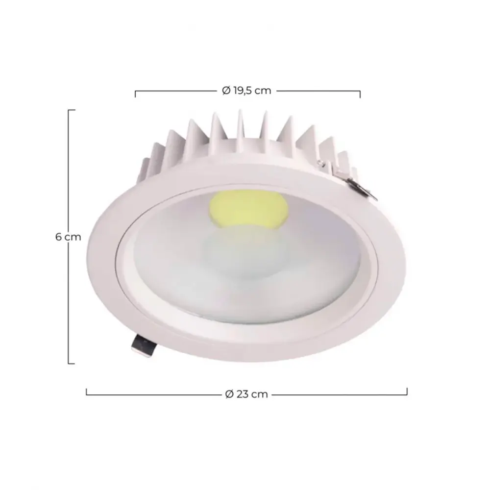 Plafón LED Eilen 35W empotrable redondo 2850lm blanco Ø23 cm para Pasillo