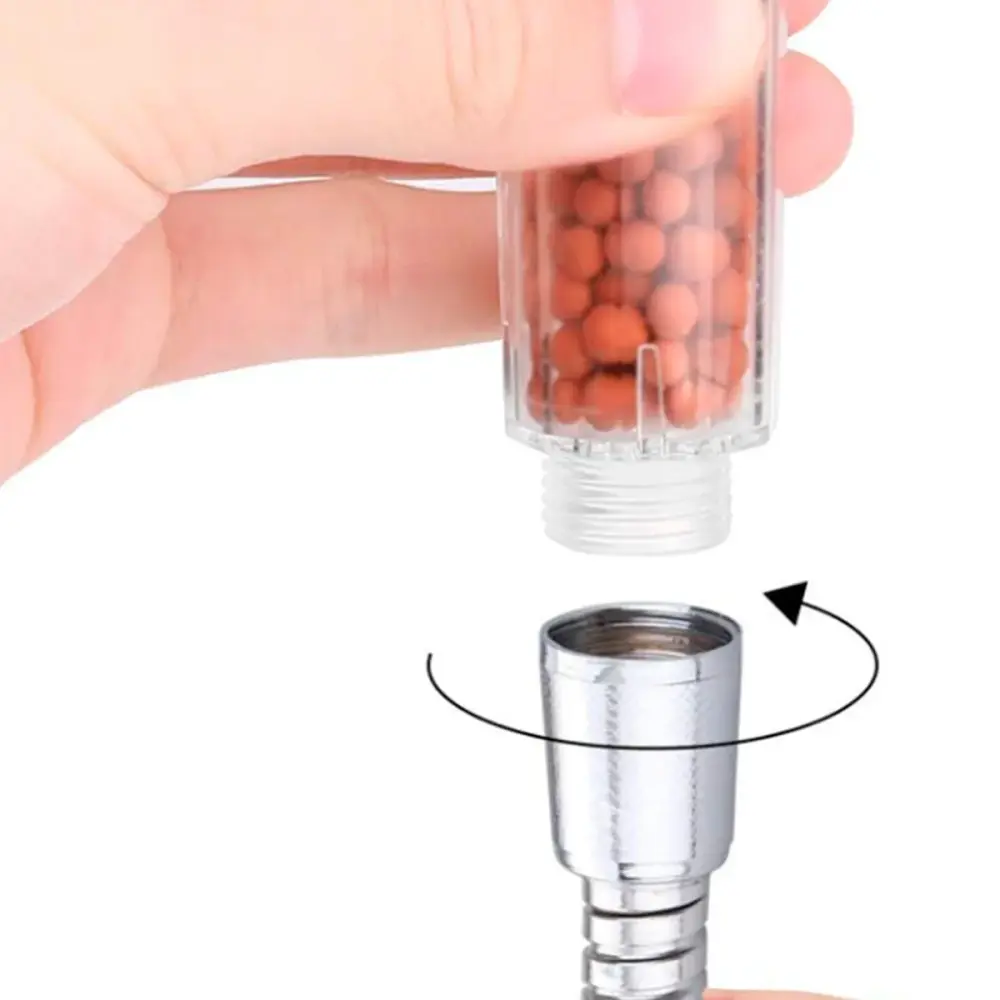 Alcachofa de ducha filtrante con piedras minerales 24 cm