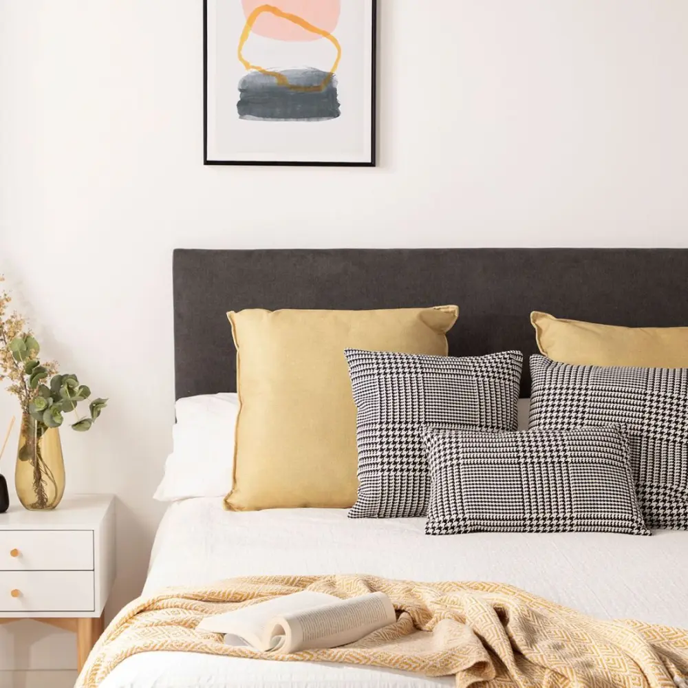 Cabecero tapizado para cama de 135, 150 y 160 color gris tenebroso malta