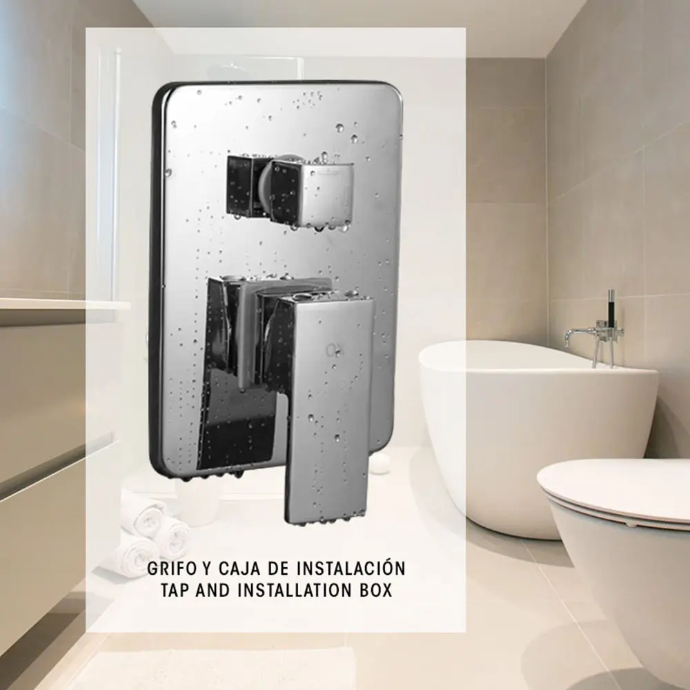 Kibath grifo empotrado de ducha solo grifo monomando casi cromo brillo