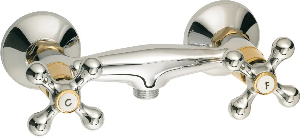 Mezclador de ducha vintage cromado / dorado fedleen