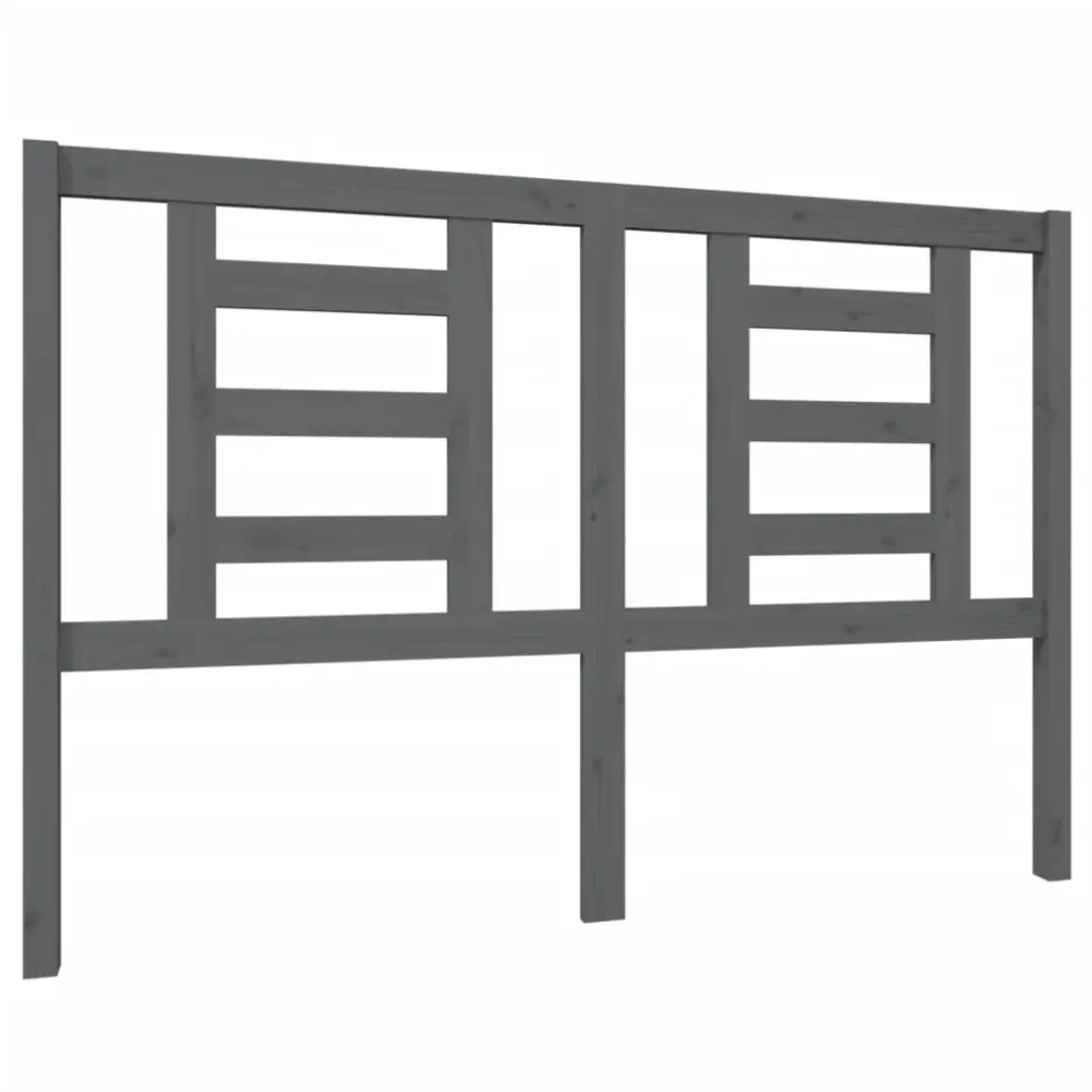 vidaXL cabecero de cama madera maciza de pino gris 146x4x100 cm