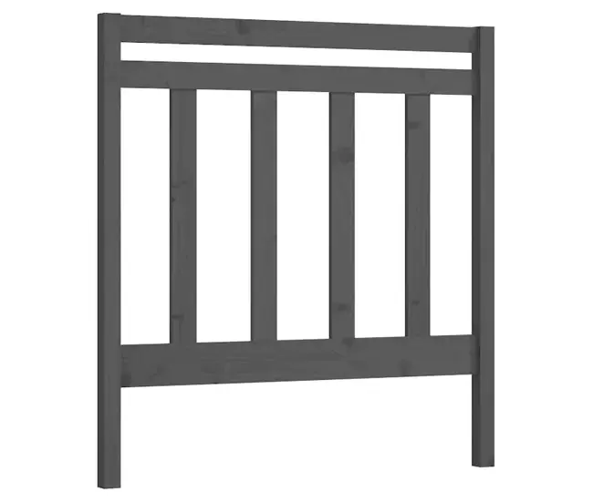 vidaXL Cabecero de cama madera maciza de pino gris 96x4x100 cm