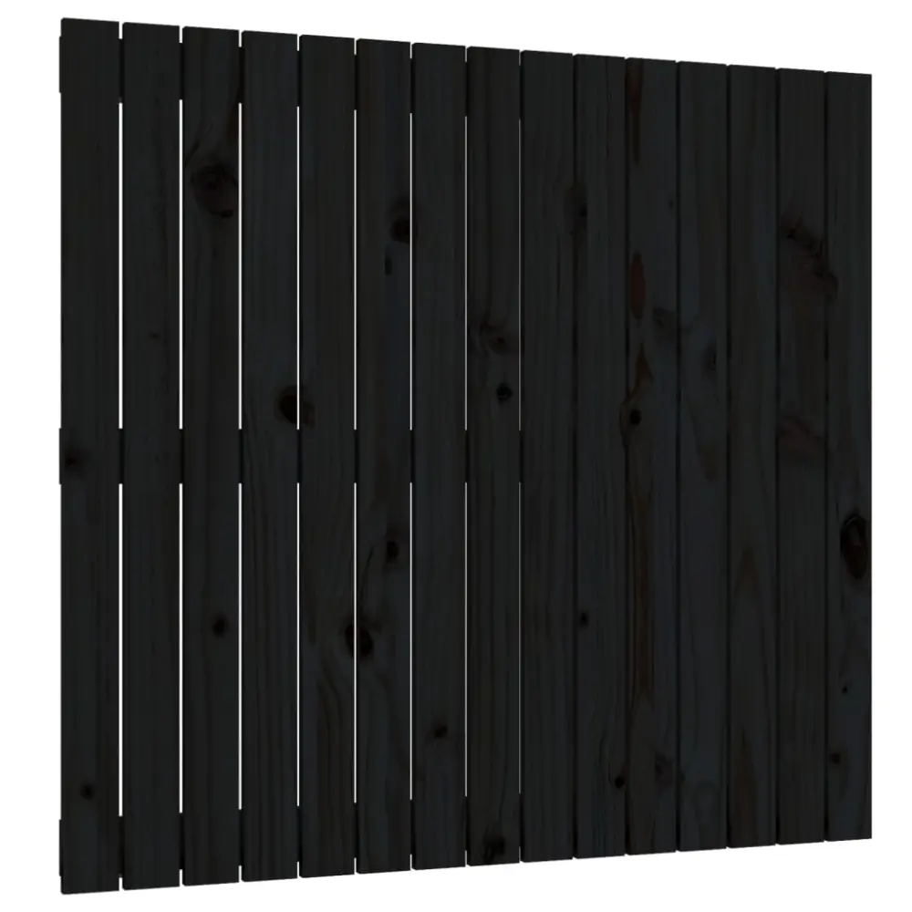 vidaXL cabecero de cama de pared madera maciza pino negro 95,5x3x90 cm