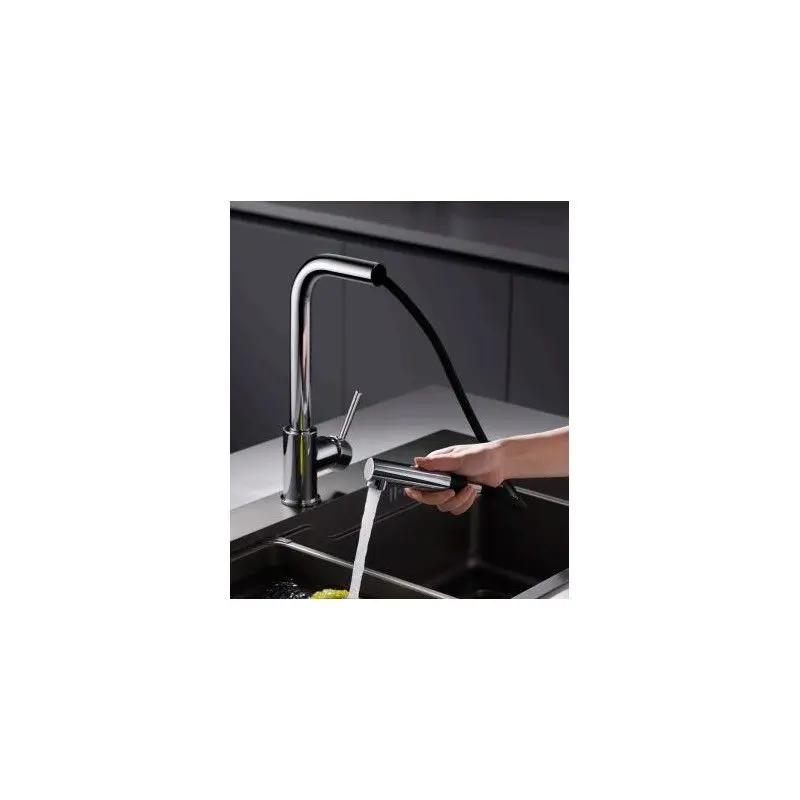 Griferí de cocina monomando extraíble cromado serie malta