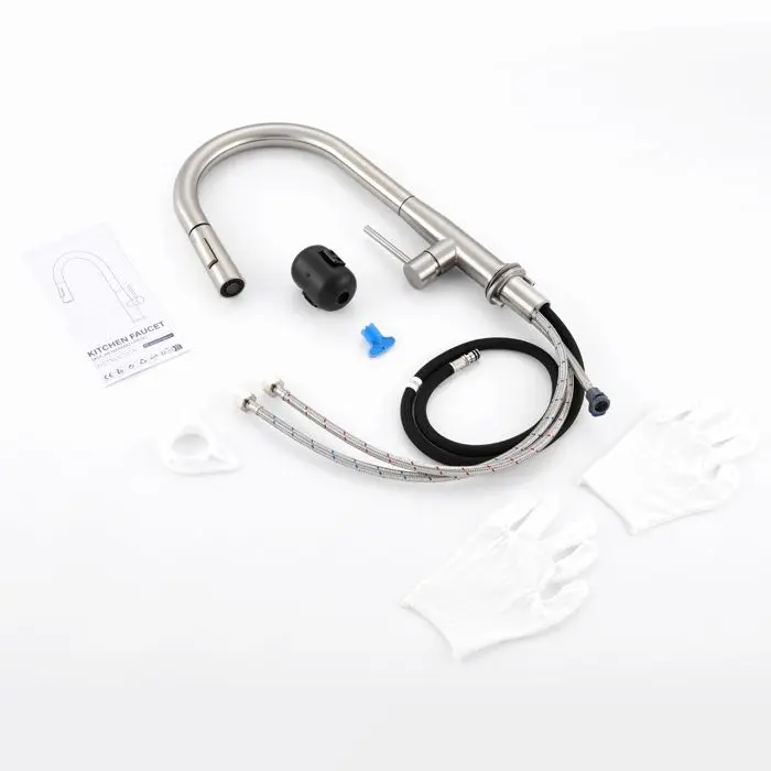 Grifo de cocina de acero inoxidable con rociador extraíble - mezclador de c