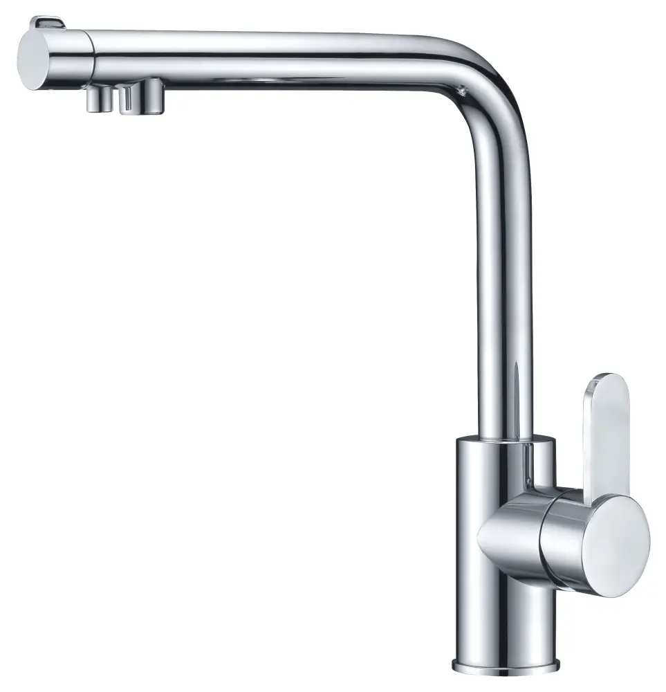 Grifo de cocina monomando con osmosis - giratorio 360 con caño extenso 2 vias