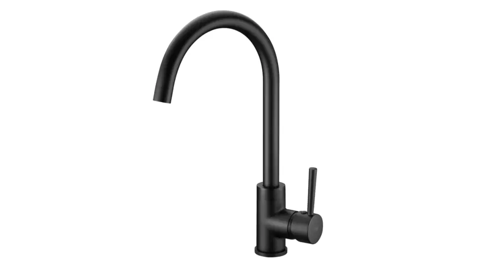 Grifo de cocina monomando fregadero giratorio 360 negro mate