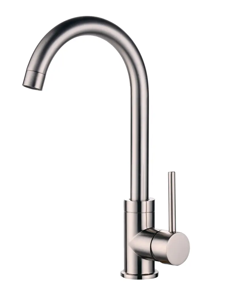 Grifo de fregadero esbelto en acero inoxidable cepillado cordoba .