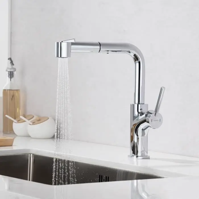 Lonheo grifo de cocina cromado, mezclador de cocina giratorio de 360° con 2