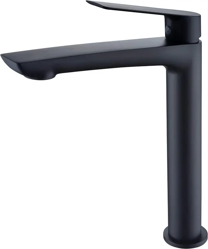 Mice - grifo de lavabo caño largo, monomando de baño sobre encimera negro