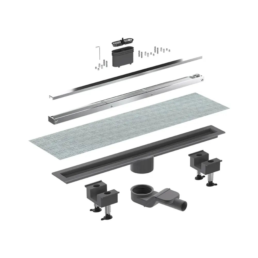 Canaletta doccia Canalissima per scarico pavimento di Bonomini cm 70 con griglia alluminio