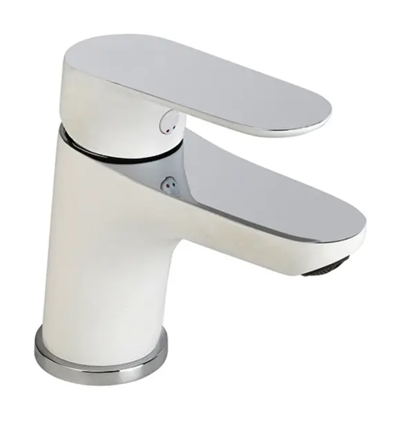 Grifo para lavabo cromado / blanco kevon