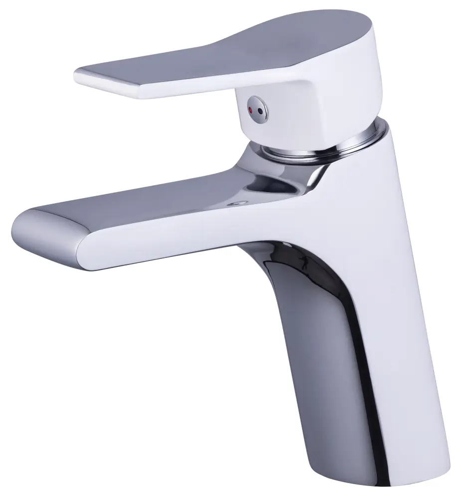 Grifo para lavabo cromado/blanco eos .