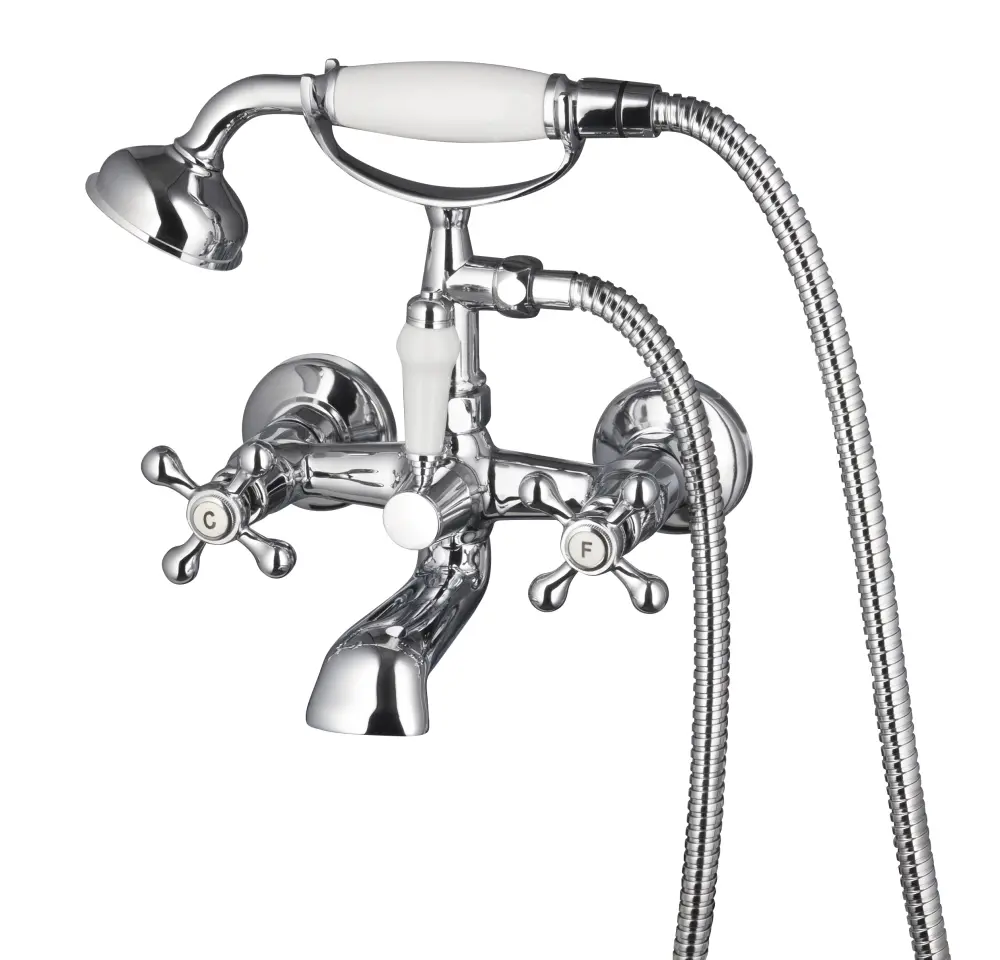 Mezclador de bañera vintage cromado fedleen