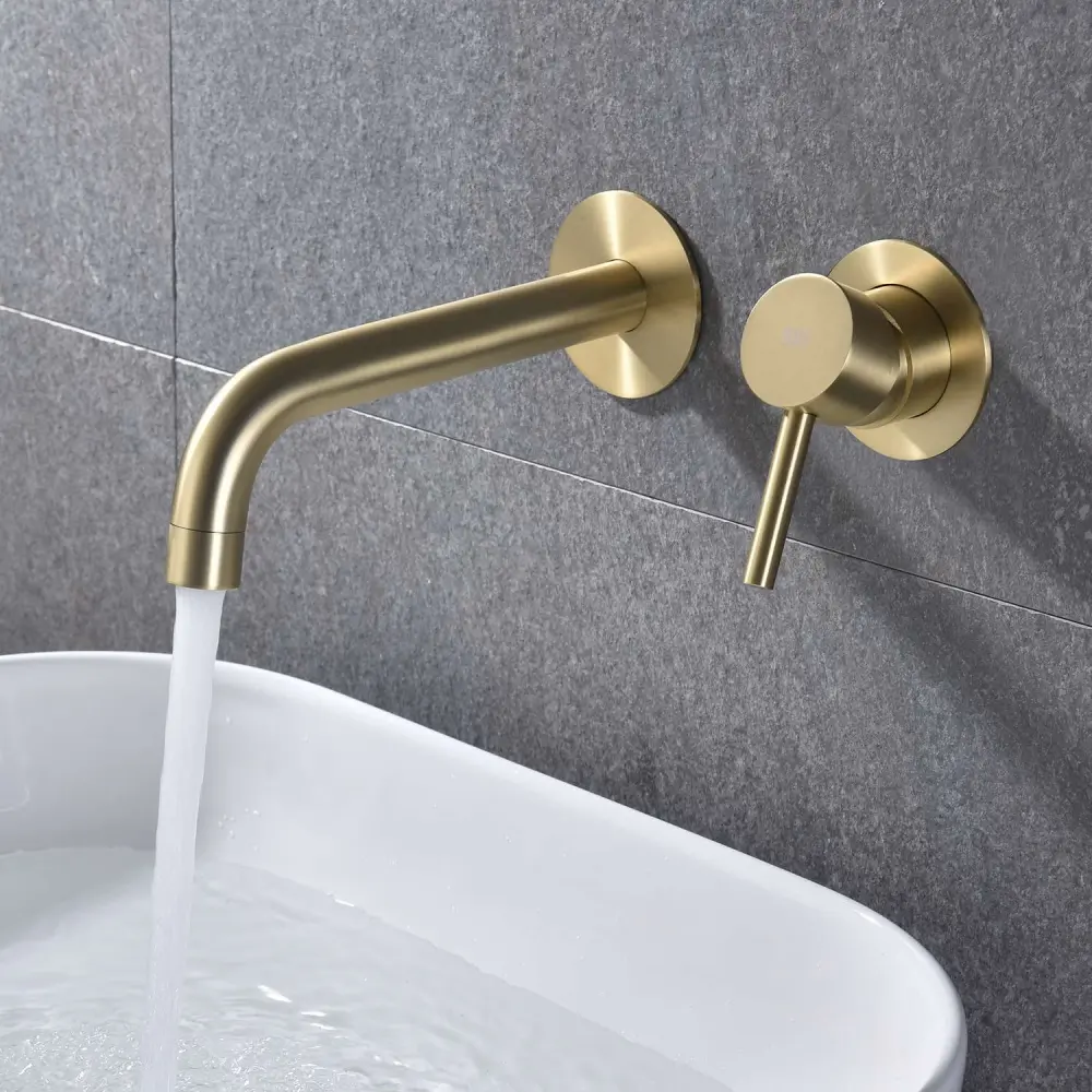 Grifo lavabo empotrado sky bath oro cepillado inox s304 serie cloud