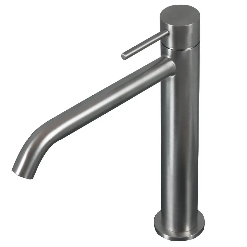 Grifo mezclador Lavabo Medio en acero inoxidable 316L Acabado cepillado sin desagüe Tubico Tevere