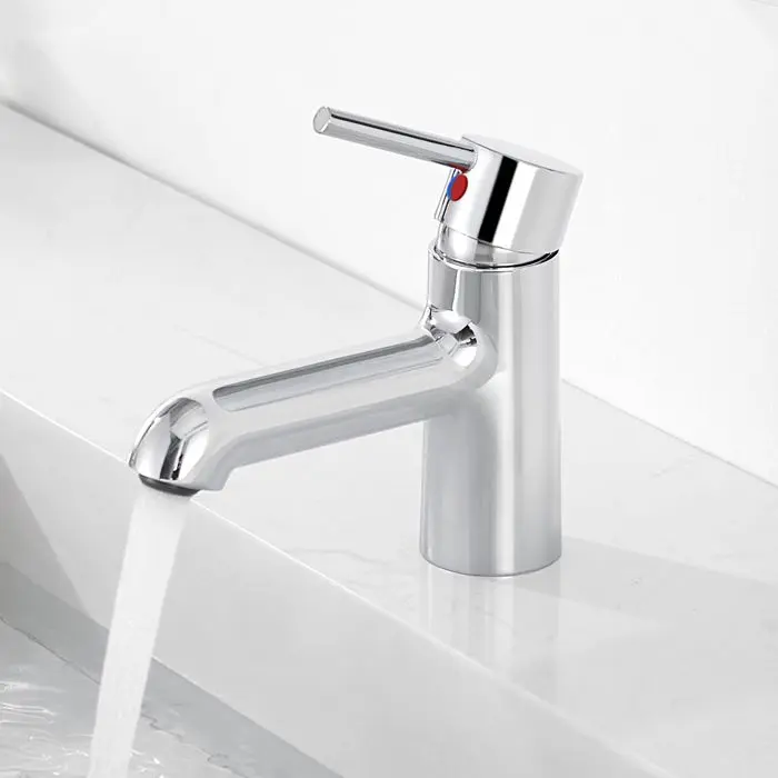 Grifo monomando cromado para baño con mango cuadrado, mezclador de lavabo d