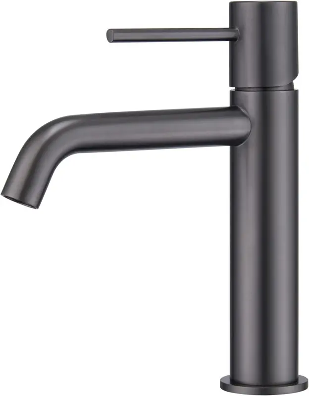 Grifo monomando de lavabo de latón griferia para lavamanos back gun acero