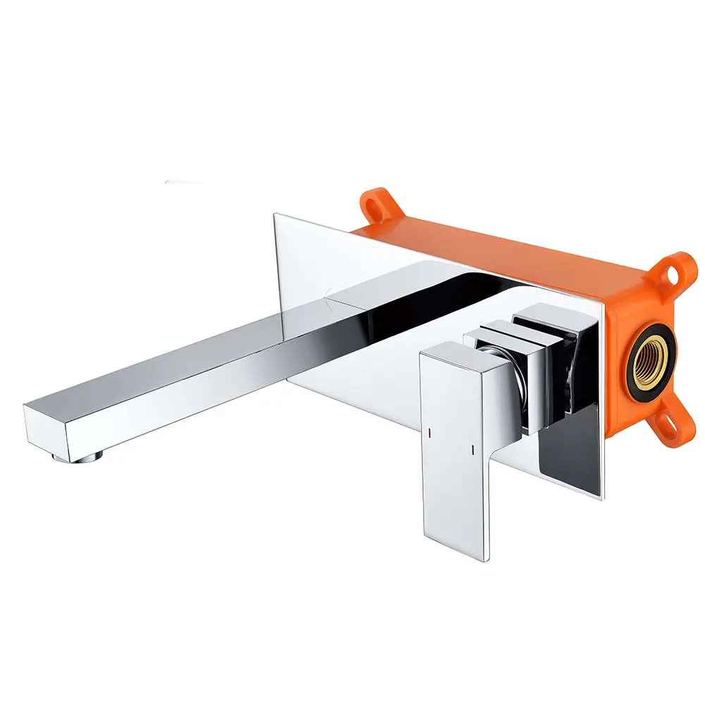 Kibath grifo empotrado de lavabo monomando vel cromo brillo de latón