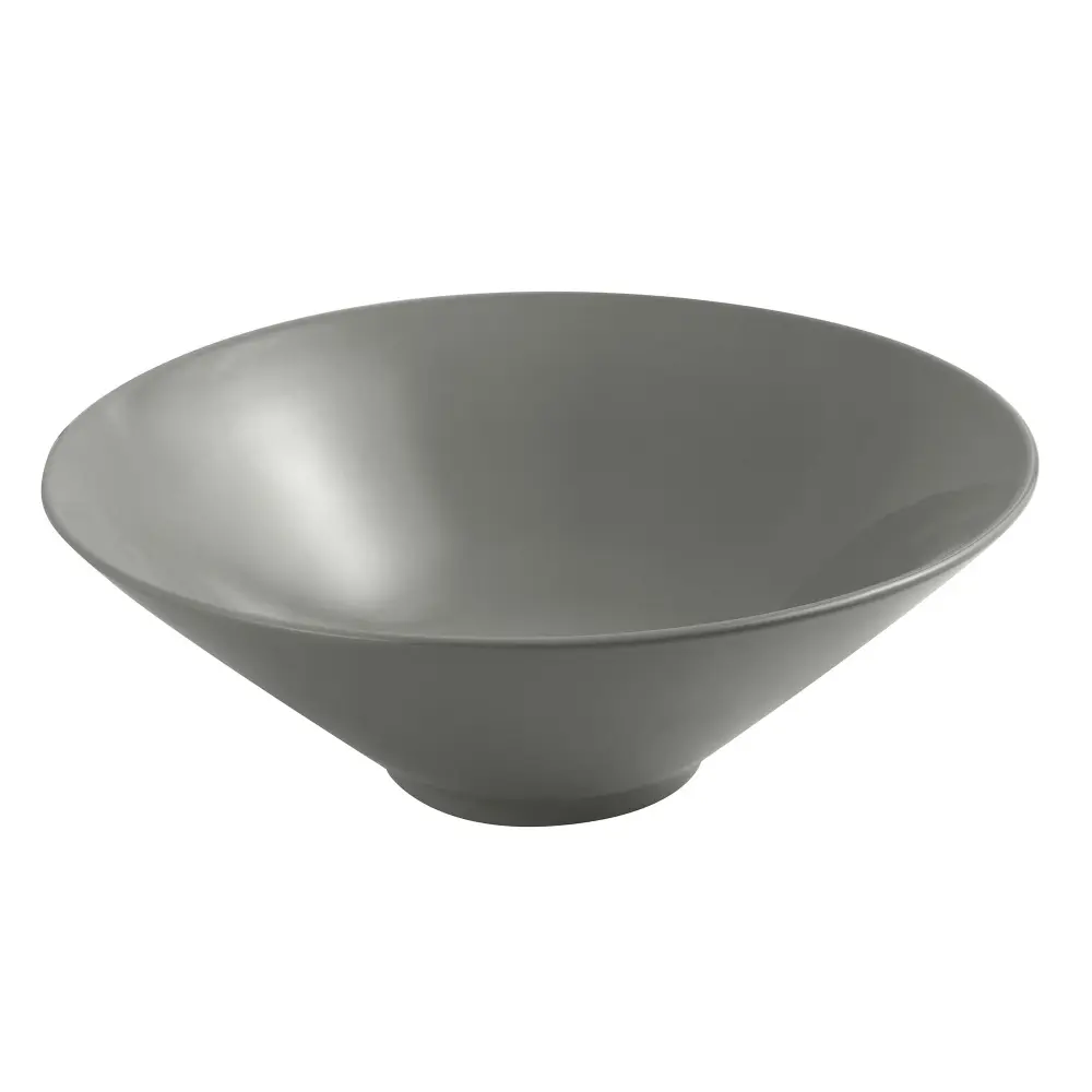 Lavabo da appoggio tondo Esbelto ceramica grigio cemento diametro 40,5 cm e altezza 15 cm