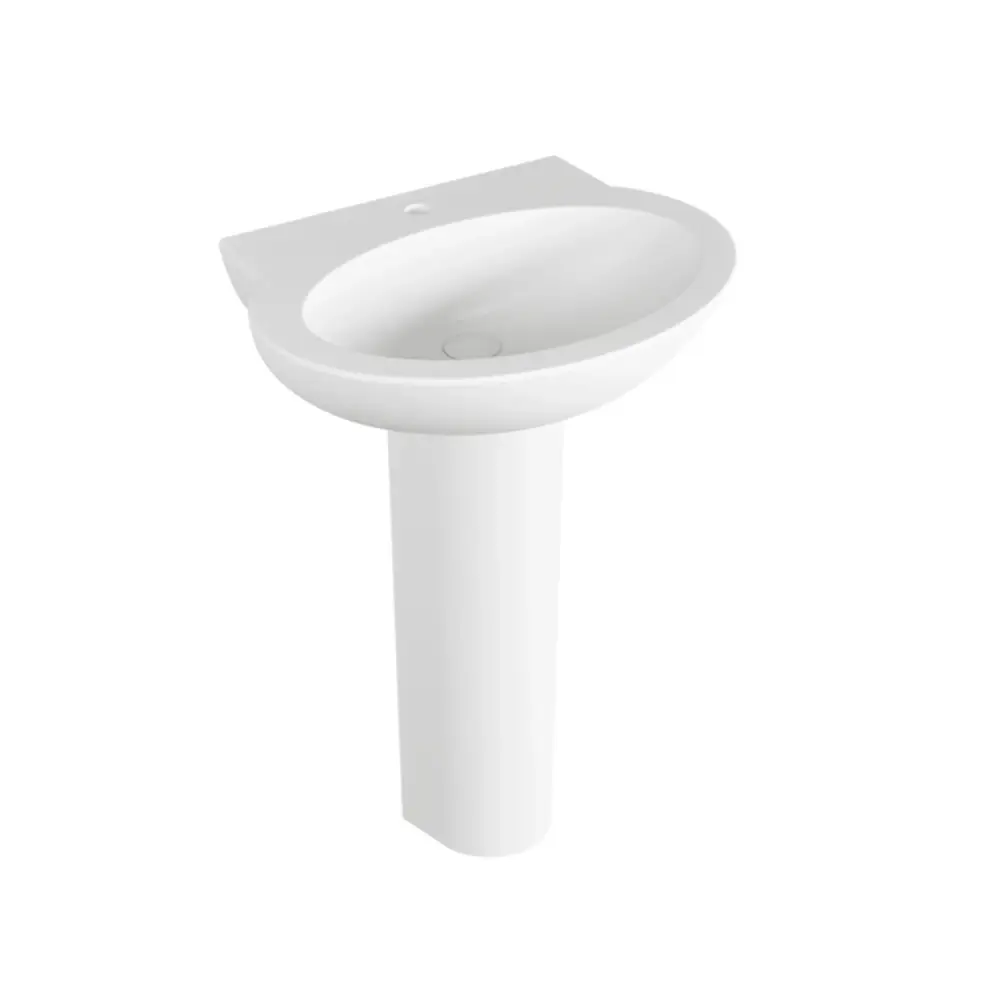 Lavabo Azzurra Clik con columna 60x51xH88 cm con orificio para griferí - Blanco radiante