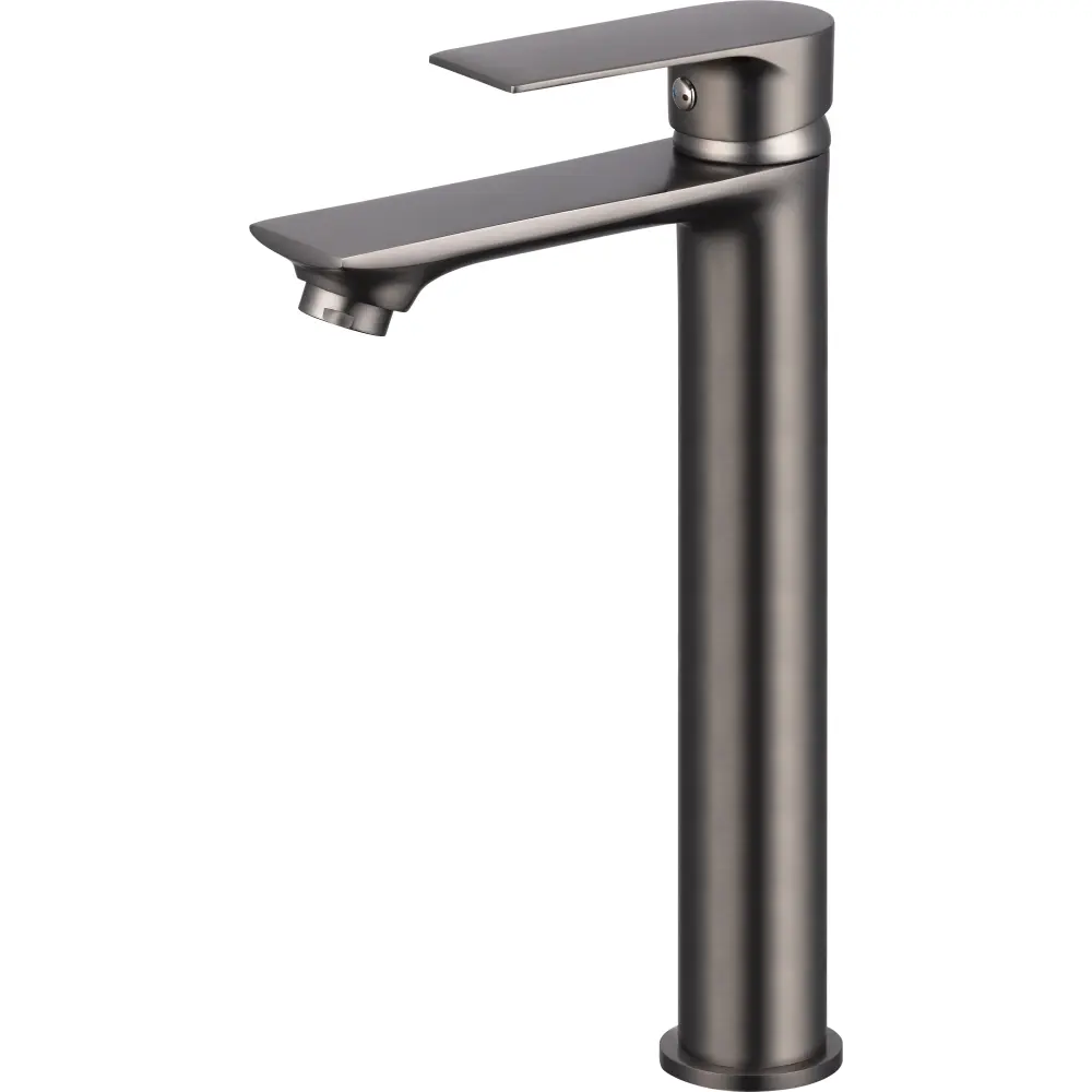 Mezclador para lavamanos alto de acero gris nytia .