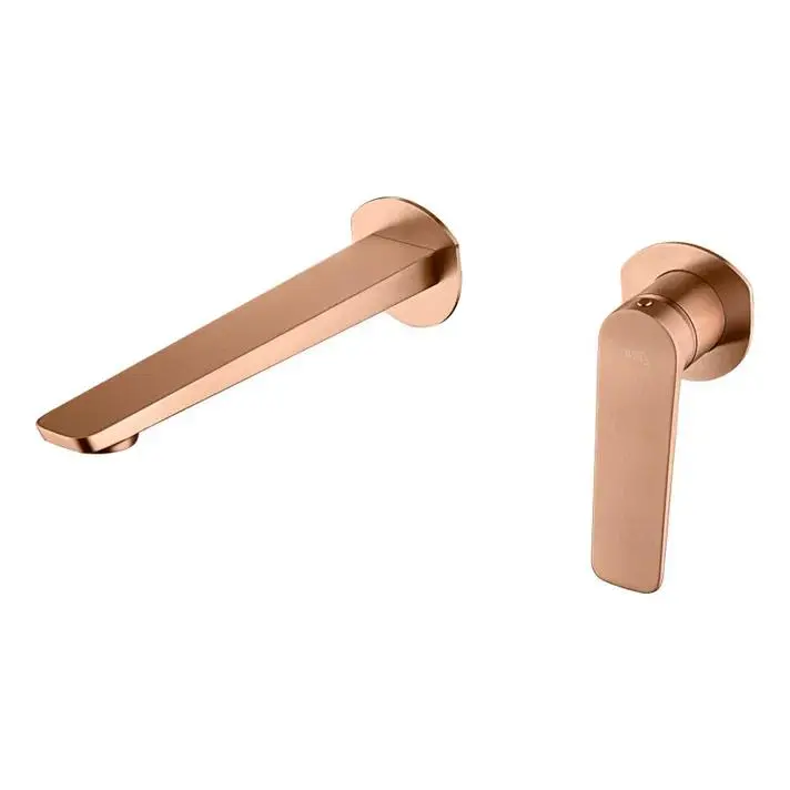 Mice - griferia empotrada monomando de lavabo de laton - oro rosa cepillado