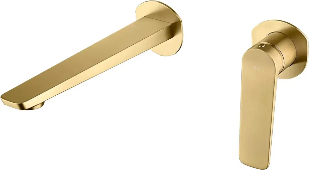 Mice - griferia empotrada monomando de lavabo de laton - oro cepillado