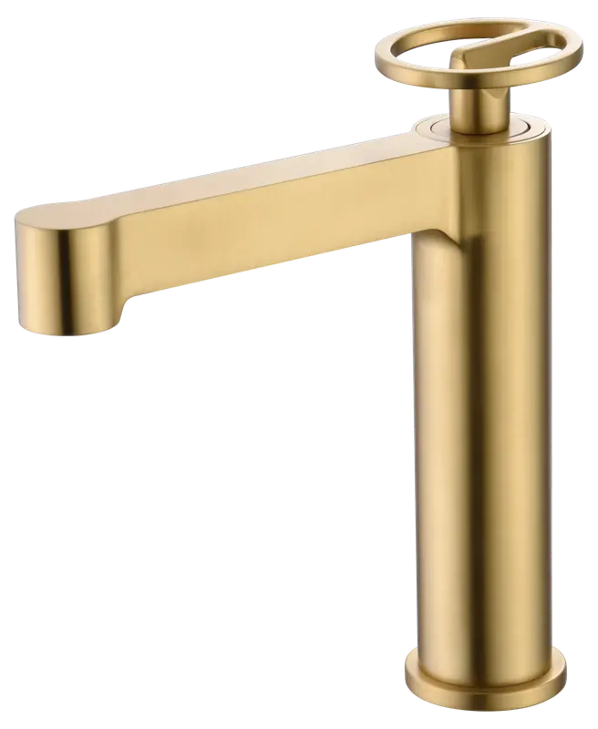 Mice - grifo monomando para lavabo de latón, griferia de baño oro cepillado