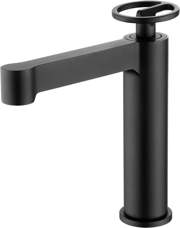 Mice - grifo monomando para lavabo de latón, griferia de baño negro mate