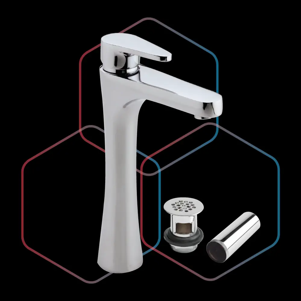 MO8X-DC-02 CROMO MONOMANDO DE LAVABO GRANDE DECO