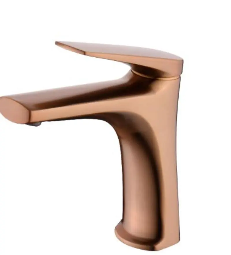 Monomando lavabo oro rosa cepillado serie delos con Luz LED