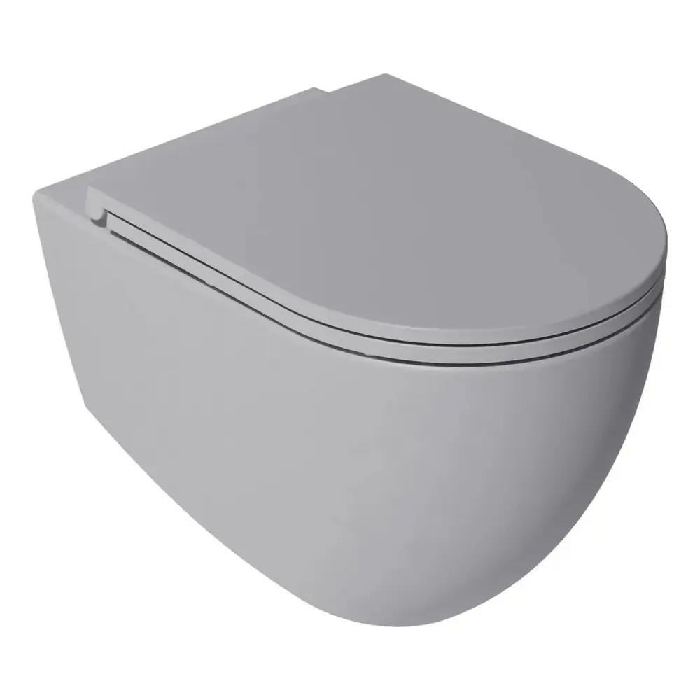 Vaso suspendido Rimless BathCore serie Infinity 53x36,5xH40 cm color Gris Piedra Opaco