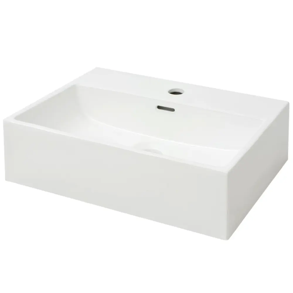 vidaXL lavabo con orificio para grifo cerámica blanco 51,5x38,5x15 cm