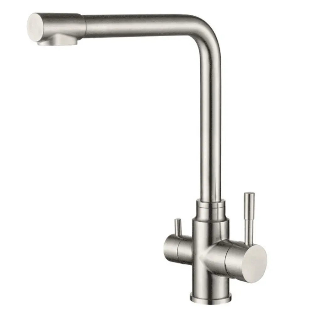 Grifo Cocina Osmosis 3 vías 2 salidas Acero TRIAVI HIBERA GRIFERS con Ventosa de Sujeción