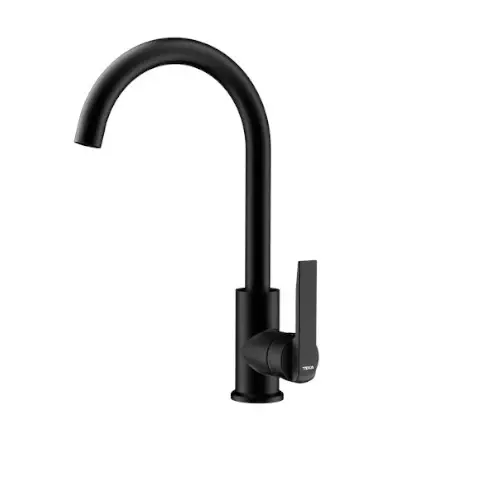 Grifo de Cocina Teka 915 Caño Giratorio Negro con Ganchos Giratorios