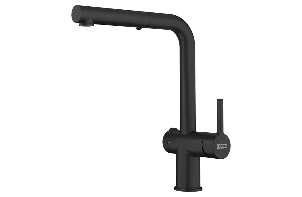 Grifo Extraible Active Twist Negro Mate Franke 115.0669.769 para Espacios Pequeños