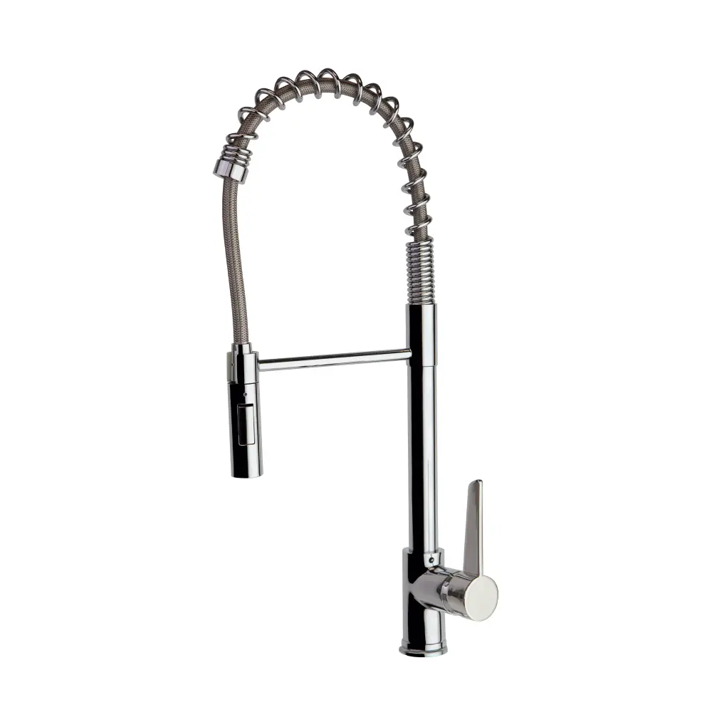 Grifo de fregadero de gran cocina home profesional caño extraible con Ganchos Giratorios