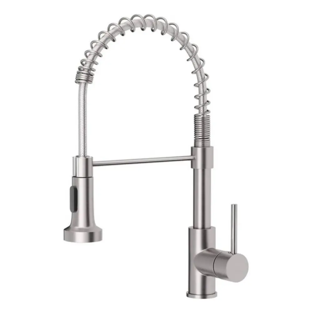 Soporte para Tableta Grifo Monomando de Cocina para Fregadero Iris con Cuello Extensible en Acero Inoxidable Satinado (Dob...