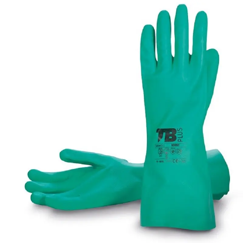 Guante nitrilo flocado verde 9009f talla 8-10 t/guante talla xl-10 Duver