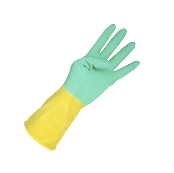 Guante goma bicolor talla pequeñ par Fplus